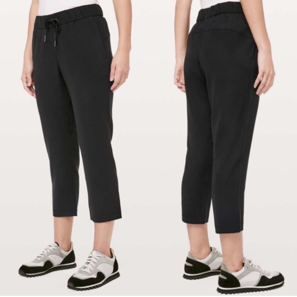 Lululemon On the Fly Crop Pants Women’s Size 6 Pockets Full-On Luxtreme Black